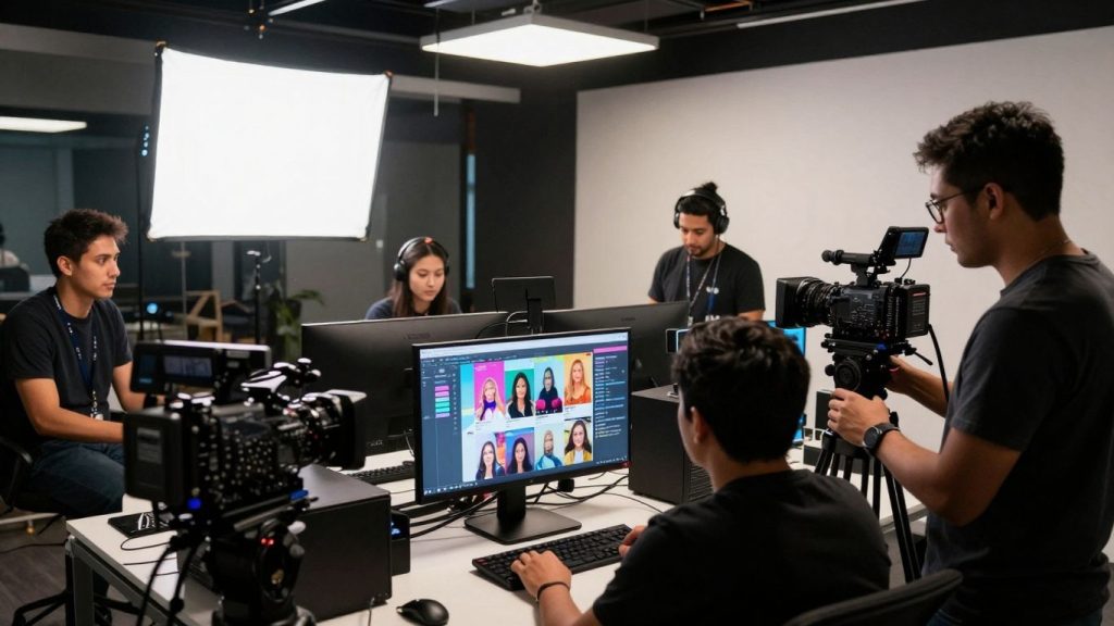 Ottawa video production studio with cameras and editing equipment.