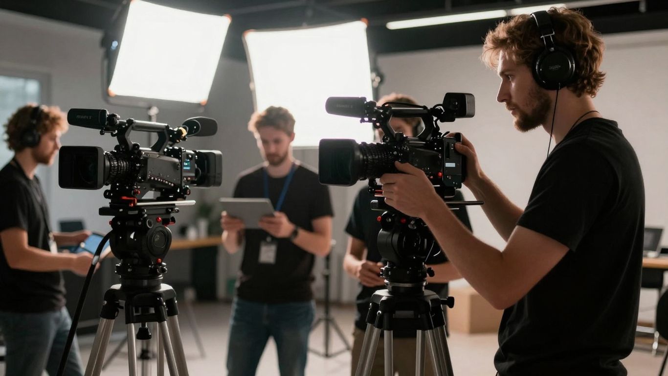 Video production team filming in Ottawa studio