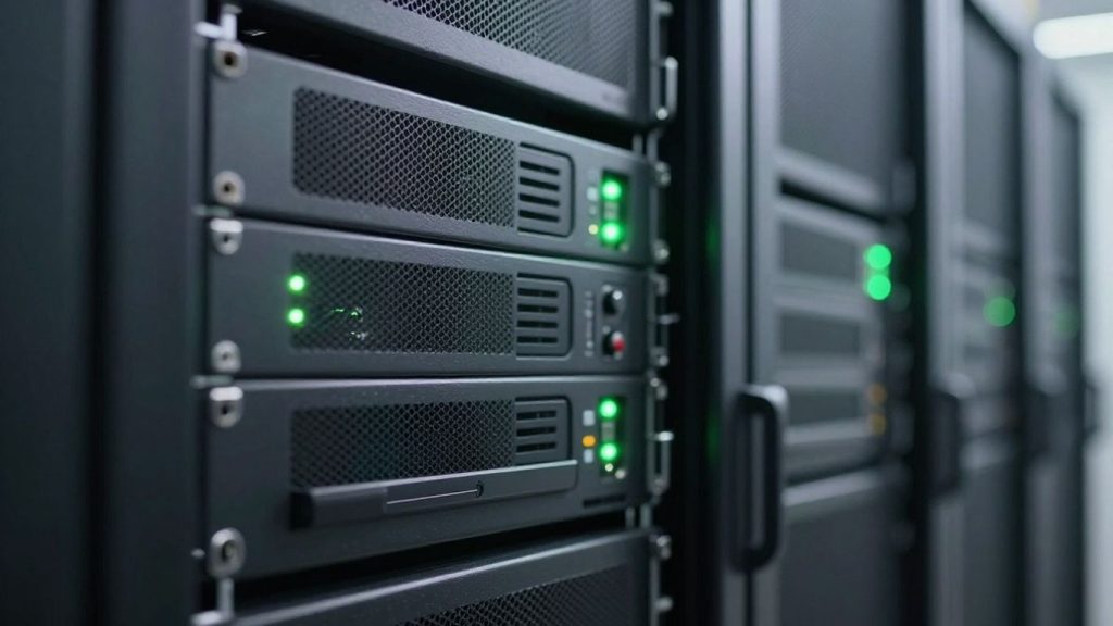 A series of server racks in a data center